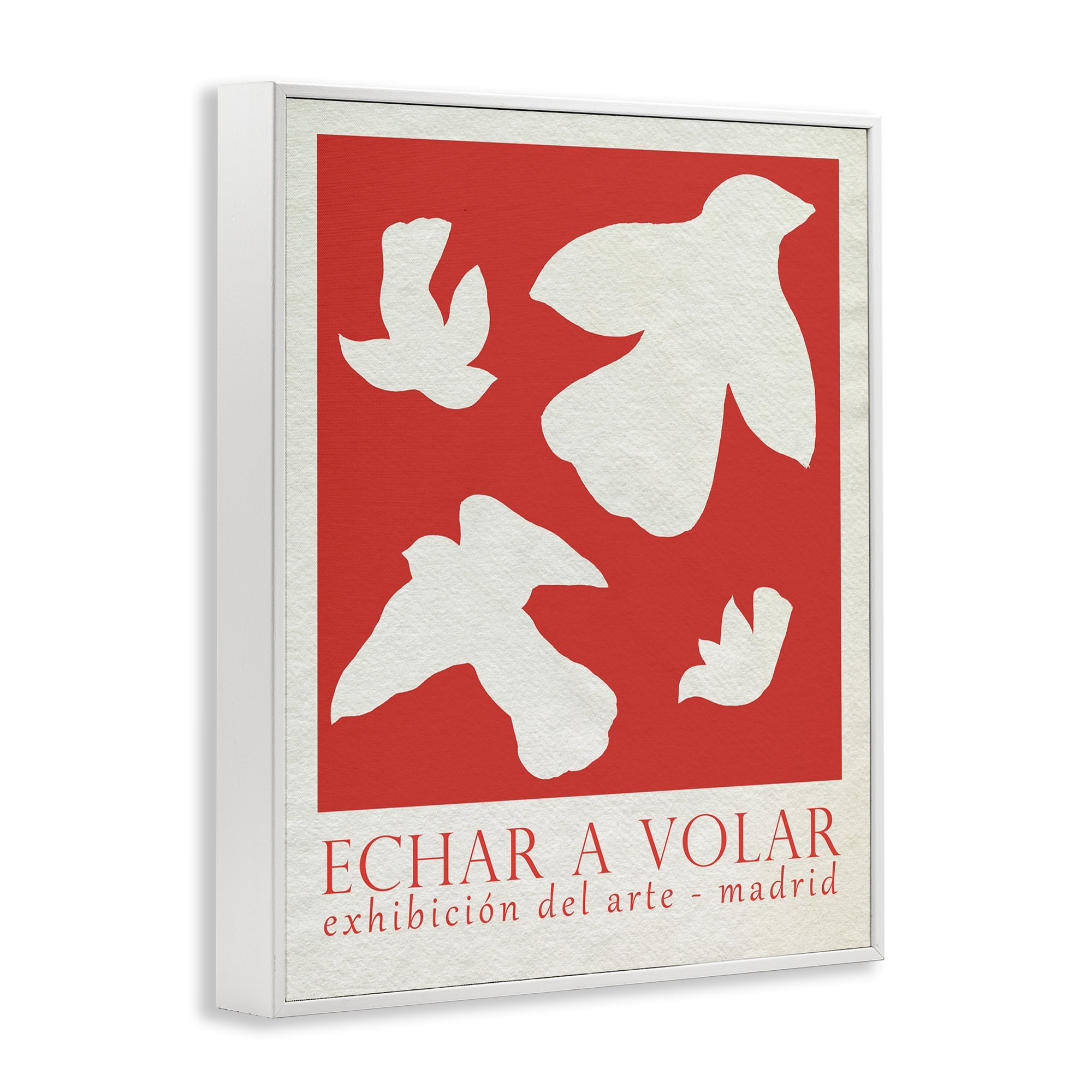 Stupell Industries Classic Exhibition Red Birds Typography Painting White Framed Art Print Wall Art, 24 x 30