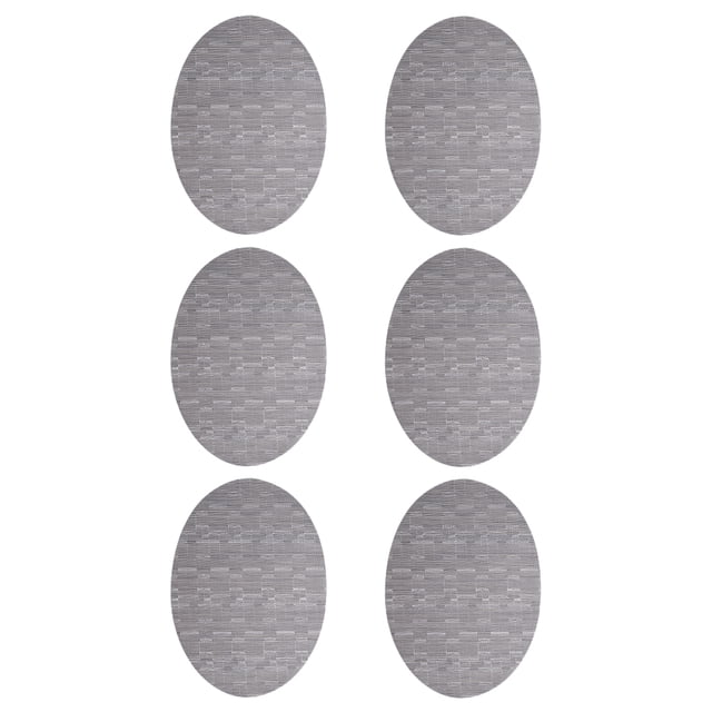 Manteles Individuales Yuarrent 6 Piezas Ovalados Gris-Plata 45*32.5 cm