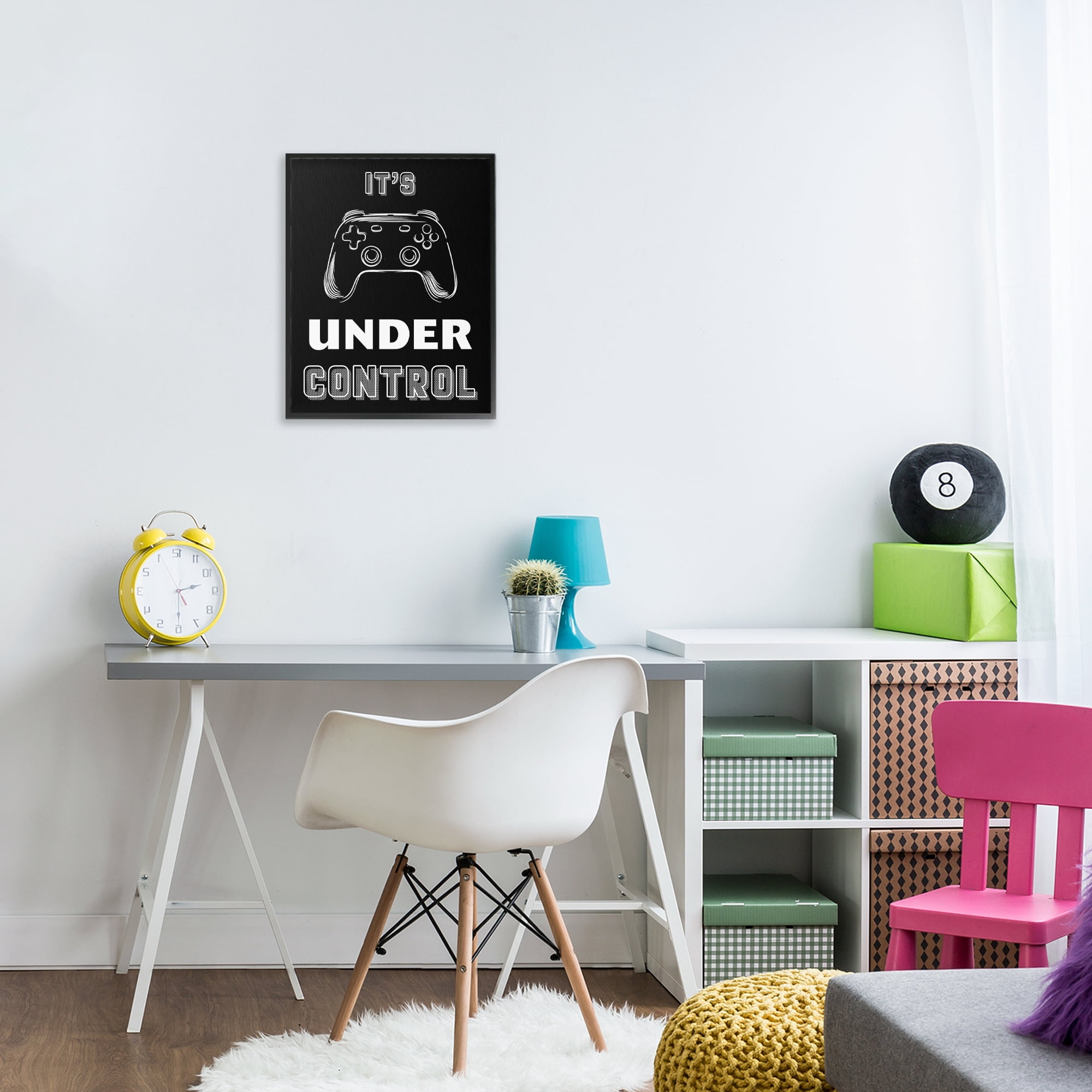 Stupell Industries Under Control Gamer Black Framed Giclee Art, design by Marcus Prime