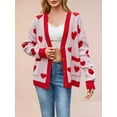 thumbnail image 4 of Women'S Cardigan Soft Pocketed Long Sleeves Casual Knitted Open Front Cardigan Sweaters Pink L, 4 of 8
