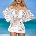 thumbnail image 3 of Beach Coverups for Women 2026 Beach Swim Cover Up Gold Strapless Beach Cover Up Dress with Hollow Out Crochet Detailing for and Holiday Wear, 3 of 5