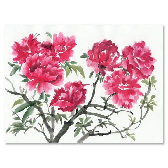 Designart ' Ancient Purple Azalea Flower ' Traditional Canvas Wall Art Print