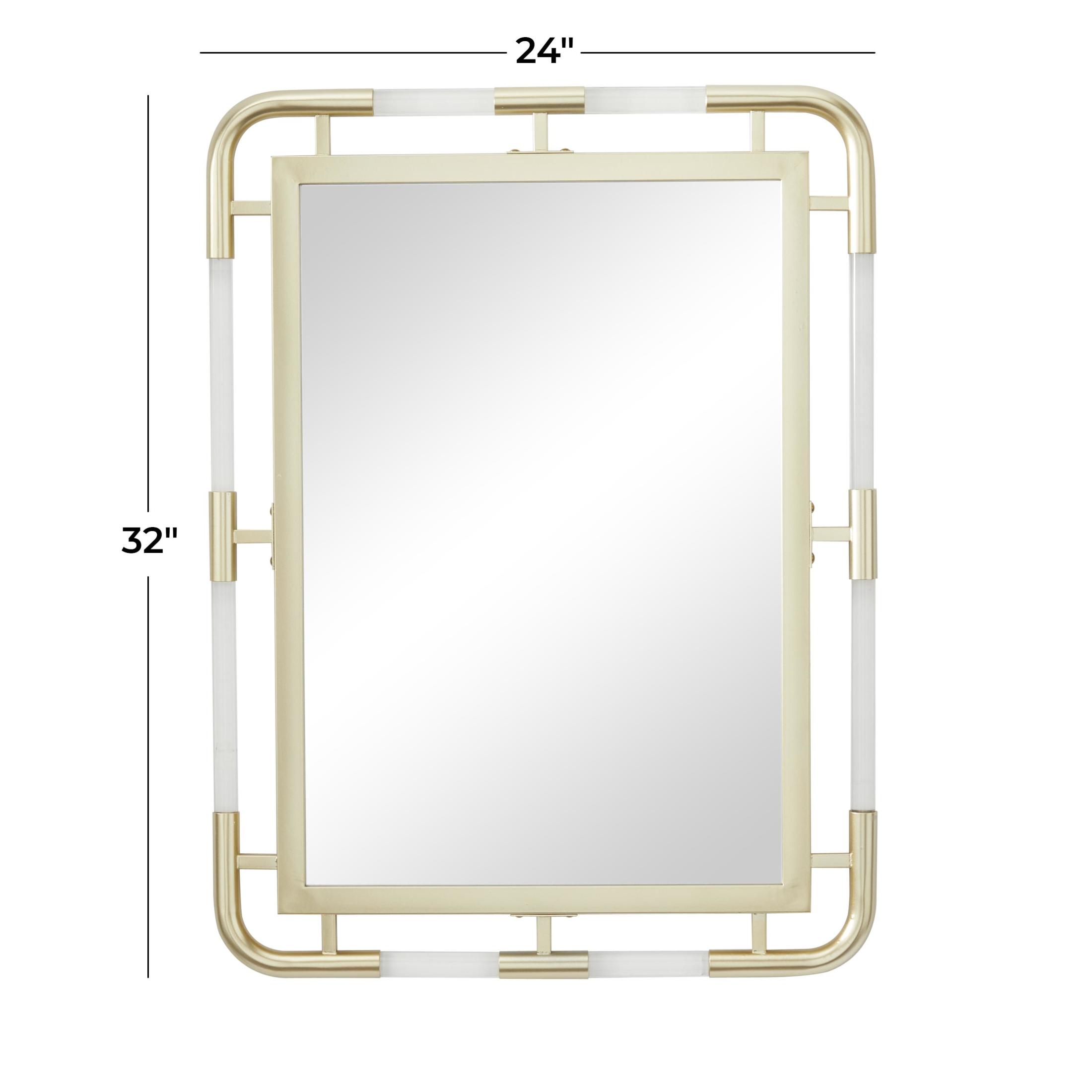 CosmoLiving by Cosmopolitan 24" x 32" Gold Wall Mirror with Acrylic Details