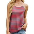 thumbnail image 1 of Spring/Summer New Women's Sleeveless Color - Block Shoulder Striped Tank Top - Stylish and Comfortable, 1 of 8