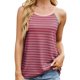 thumbnail image 1 of Camiseta sin mangas a rayas con bloques de color para mujer - Blusa informal de verano de poliéster y spandex, 1 of 8