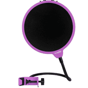 Dragonpad USA 6" Round Gooseneck Microphone Studio Pop Filter with Clamp - Purple/Black