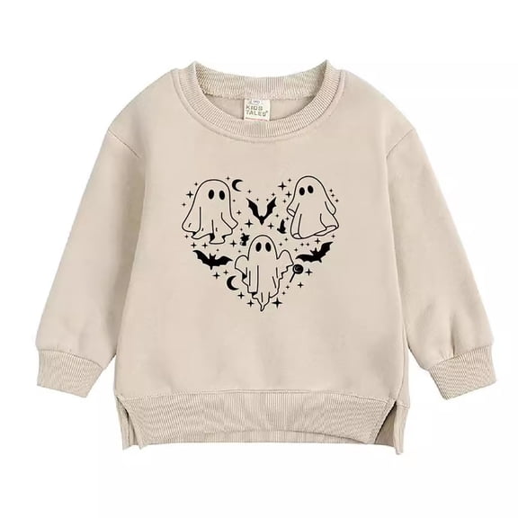 Gunia Baby Boy Girl Halloween Ghost Sweatshirt Children Hoodie Autumn Casual Long Sleeve Pullover Autumn Winter Tops Fall Clothes 18-24 Months