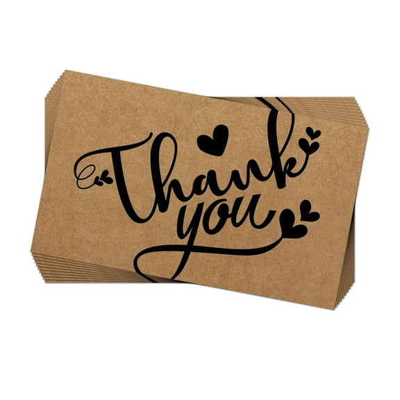 Acahhotxx Pack of 50 Thank You Cards Set Thanks Greetings Card Elegant Appreciation Card for Customer Business Birthday Wedding