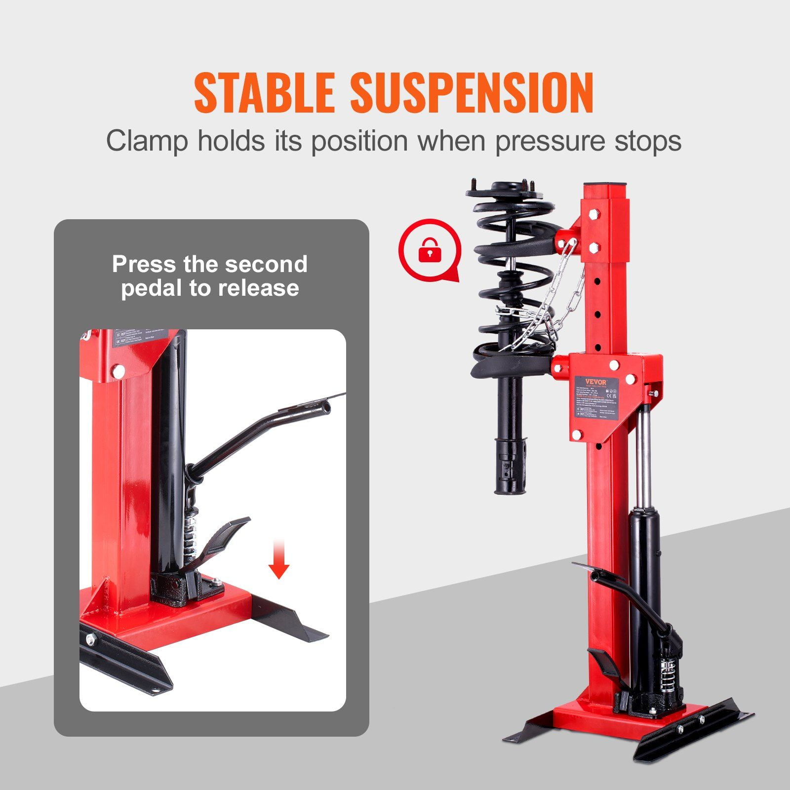 4.5 Ton Hydraulic Strut Spring Compressor, 9920 LBS Capacity, 1 Ton Compression Force, Auto Strut Coil Spring Remover Tool for Car Repair & Maintenance