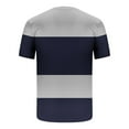 thumbnail image 6 of Stamzod Mens Two Piece Summer Outfit Fashion Strip Printed Short Sleeve Tshirts and Stretch Waist Shorts Sets Casaul Plus Size Short Sets for Men Gray XXL, 6 of 7