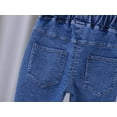 thumbnail image 4 of Uxgjfwu Girls Jeans Printed Jeans Childrens Elastic Waistband Jeans Toddler Little Girls Printed Denim Pants, 4 of 8