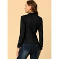 thumbnail image 5 of DARING DIVA Women's Long Sleeve Open Front Faux Suede Blazer L Black, 5 of 6