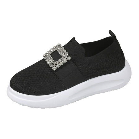 

Fesfesfes Women s Dress Shoes Round Toe Hollow Platform Casual Shoes Color Breathable Soft Rubber Bright Diamond Shallow Mouth Round Top Shoes 41(8.5)