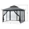 thumbnail image 2 of MASTERCANOPY 9 x 9ft Patio Gazebo with Double Roof and Mesh Walls, Dark Gray, 2 of 8