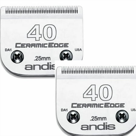 Andis CeramicEdge Detachable Pet Grooming Clipper Blade #40 2-Pack