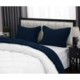 thumbnail image 5 of DNG Creations 3 Piece Reversible Diamond Pattern Comforter All Season 550 GSM - Oversized King - Size ( Navy-Blue/White Colour ) 800 Threads Count, 100% Egyptian Cotton, 5 of 7