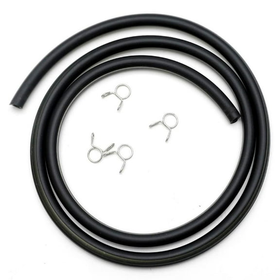 Black Soft Rubber Fuel Hose for Motorcycle, Heat-Resistant, Waterproof and Easy to Install