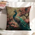 thumbnail image 6 of Peacock tree flowers Linen toss pillowcase Decoration pillowcase Gift preferred 18x18" Cushion cover 1 set Sofa pillowcase Sofa bedroom living room car, 6 of 8