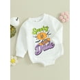 thumbnail image 3 of Liacowi Infant Baby Girl Boy Halloween Clothes Long Sleeve Pumpkin Letter Print Bodysuit Romper Newborn Playsuit Fall Halloween Costumes 0-24 Months, 3 of 8