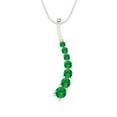 thumbnail image 2 of 0.48 ct Brilliant Round Cut Emerald 18K White Solid Gold Everyday Affordable Designer Necklace Pendant with 16" Chain, 2 of 6