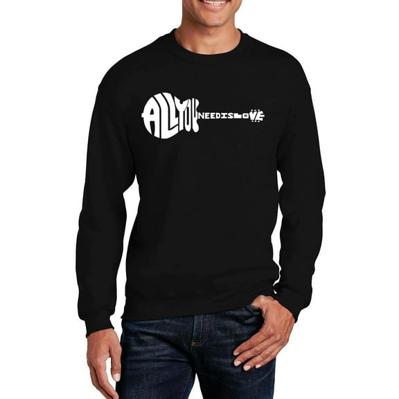 LA Pop Art Men's Word Art Crewneck Sweatshirt - All You Need Is Love