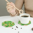 thumbnail image 6 of Disketp St Patrick'S Day6 Funny Coasters,6 Pcs Leather Coasters With Holder, Perfect Housewarming Hostess Gifts,Protect Furniture From Water Marks Scratch And Damage, 6 of 9