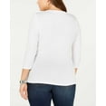 thumbnail image 2 of INC International Concepts Women’s Plus Size Twist-Front Blouse Pullover Shirt Tops, White, 1X Plus, 2 of 2