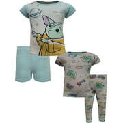 AME Sleepwear Girls Star Wars Mandalorian Child Stars 4 Pc Cotton Pajamas (4)