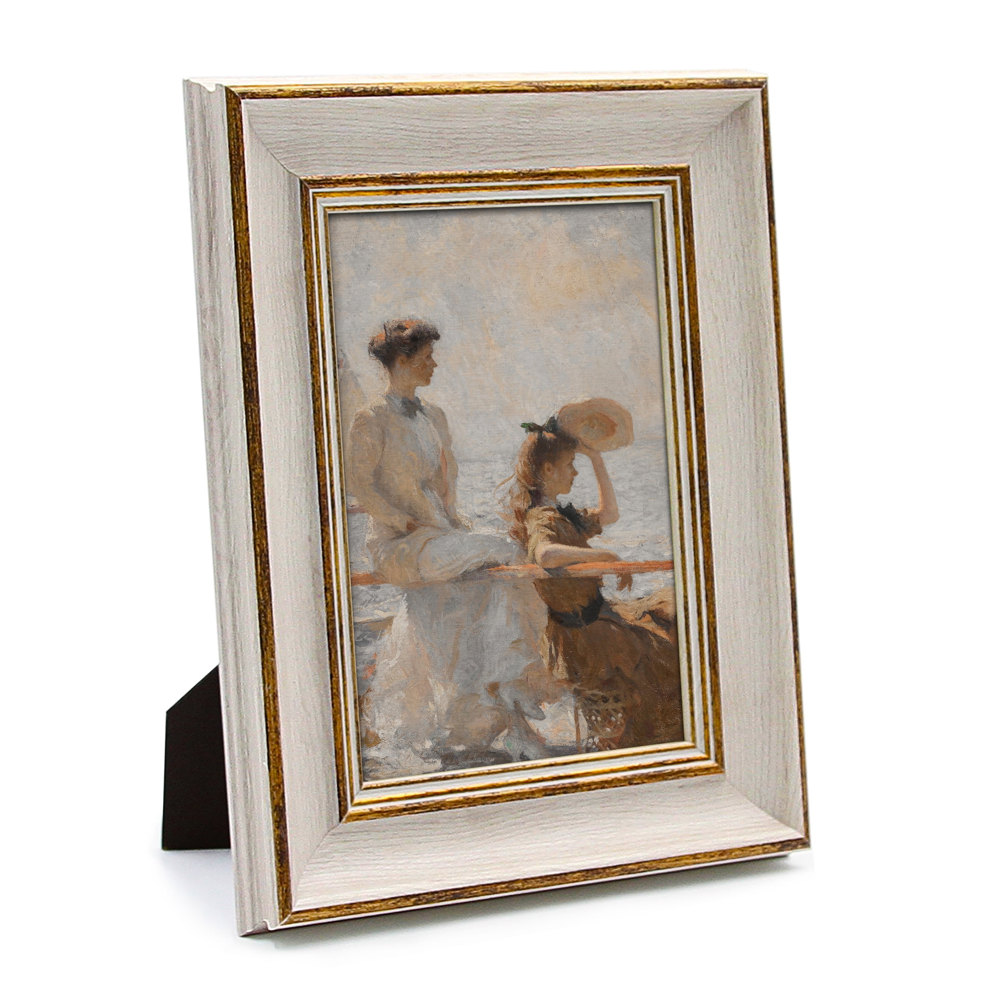 Afuly Vintage Picture Frames 5x7 Tabletop Antique Photo Frame Gold and