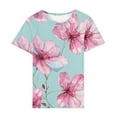thumbnail image 4 of Nrmvnmi Womens Graphic Prints T Shirts Short Sleeve Round Neck Tops Summer Fashion Trendy Soft Casual Comfy Outfits Clothes 2024 Mothers Day Gifts, 4 of 4