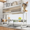 thumbnail image 2 of Over the Sink Dish Drainer Drying Rack 3 Tier Over Sink Dish rack for a Tidy Kitchen Sink Shelf Organized Space-Saving Dish Rack with Cover for Dishes, Glasses, Bowls, and Cutlery, 2 of 10