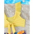 thumbnail image 3 of lnmuld Girls Two Piece Swimsuits UPF 50 Sun Protective Rash Guard and Swim Shorts for Beach Pool Water Activities Color:Yellow,Size:5-6 Years, 3 of 7