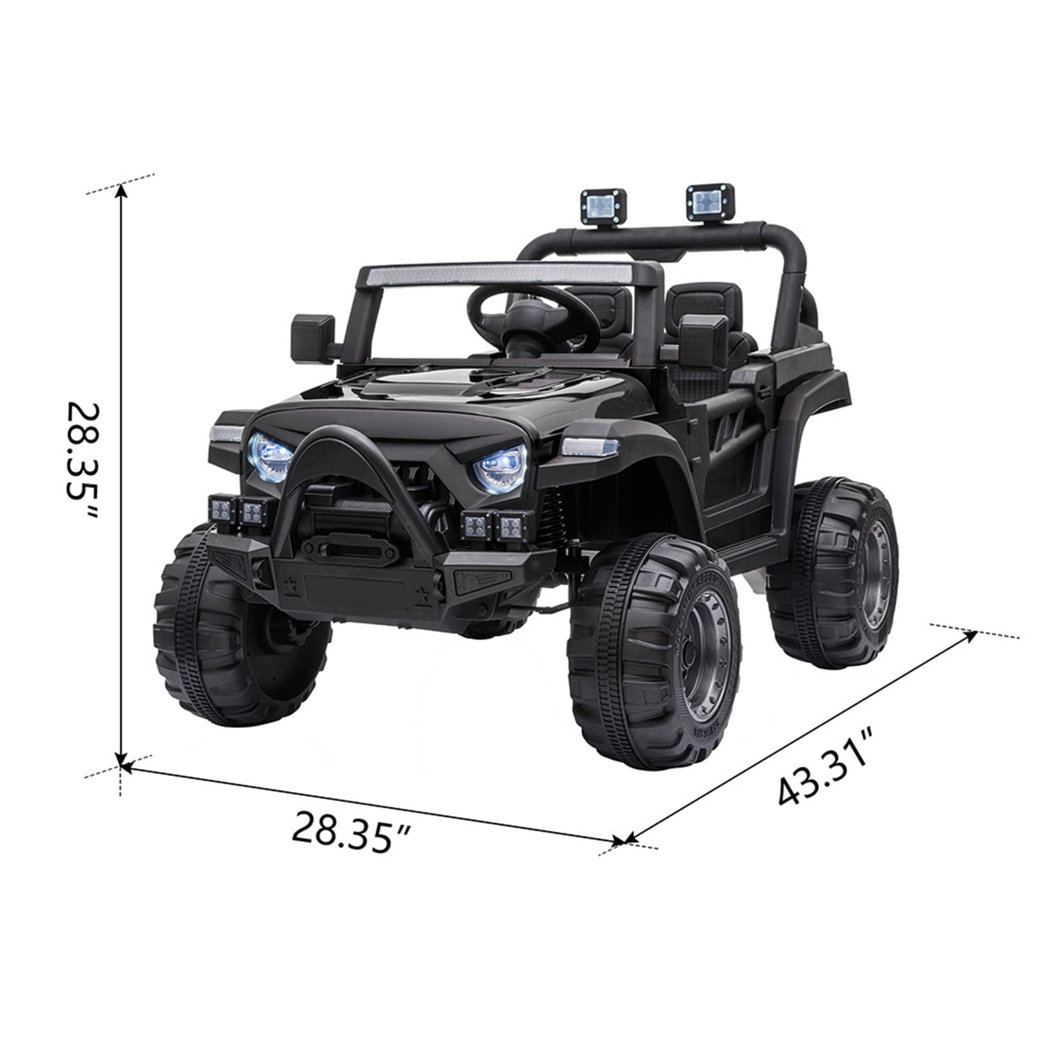 CIPACHO 12V Electric Ride On Cars, Realistic 4 Wheeled Off-Road UTV, Two Seater Ride On Truck Toy for Toddlers Age 3-5, Black CIPACHO 12V Electric Ride On Cars, Realistic 4 Wheeled Off-Road UTV, Two Seater Ride On Truck Toy for Toddlers Age 3-5, Black