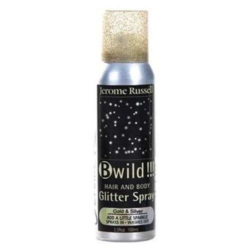 Jerome Russell B Wild Glitter Body & Hair Spray, Gold/Silver, 3.5 Oz