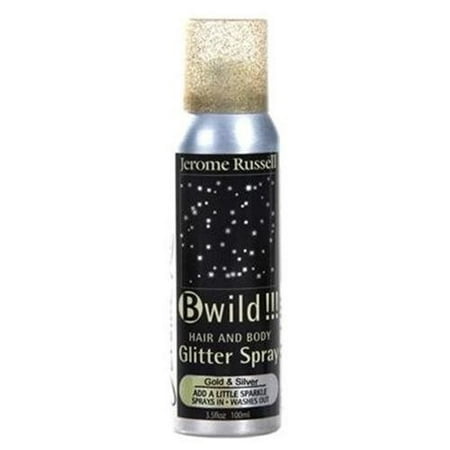 Jerome Russell B Wild Glitter Body & Hair Spray, Gold/Silver, 3.5