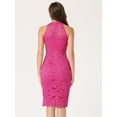 thumbnail image 3 of Vestido de encaje elegante Allegra K Cuello Halter Sin Mangas ajustado Rosa Caliente XL, 3 of 6
