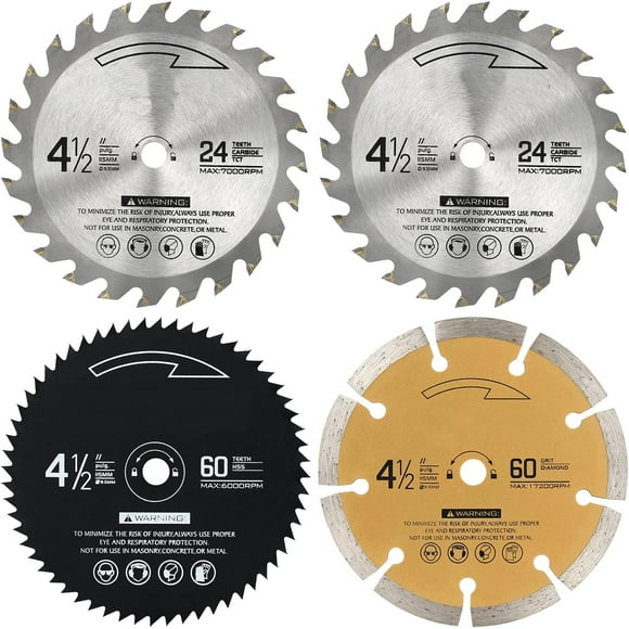 Assorted Metal Wood Circular Saw Blade Set, Carbide Tipped Teeth For Effective Cutting, Heat Dissipation Ensures Longer Life, Compact Tct Saw Blades Fit Dewalt Craftsman Ryobi