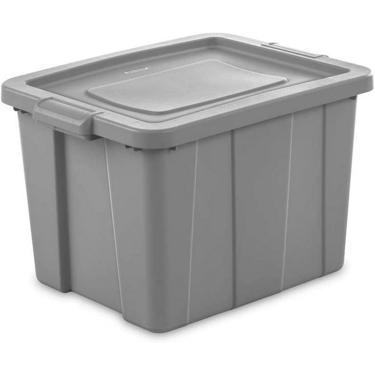Sterilite 16786A06 Tuff1 18 Gallon Plastic Stackable Bins for Use in  Basement/Garage/Attic Storage Tote Container w/ Lid, Gray 12 Pack