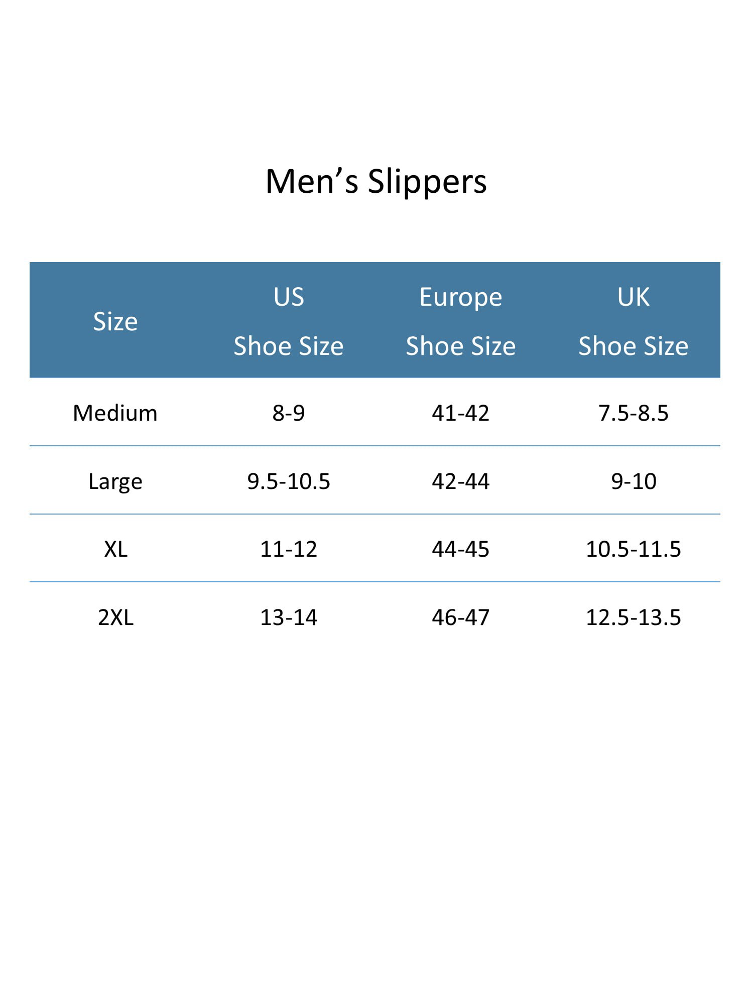 Men S Muk Luks Slippers Size Chart