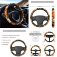 thumbnail image 3 of Yuyamidu Camo Hunting Car Seat Covers Full Set of 14 Orange Wood Steering Wheel Cover Seat Belt Pad Cover Waste Bin Rear View Mirror Cover Coasters Armrest Cover Handbrake Cover Set Car Decor, 3 of 7