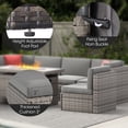 thumbnail image 4 of Sunmthink 8 Pcs Patio Conversation Sets with Fire Pit Table,Outdoor Funituire Sets Grey, 4 of 5