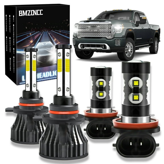 BMZONCC for 2014 2015 GMC Sierra 1500 LED Headlight High&Low   Fog Light Bulbs Kit 6000K 6pcs