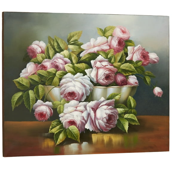 Bowl of Roses Canvas Art Multi Pastel