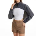 thumbnail image 2 of Penkiiy Reflective Rave Top ,Crop Top Shrug Techwear Shirt Rave Outfits For Women M Black, 2 of 9