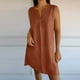 thumbnail image 2 of Vestido de Verano de Manga Corta para las Mujeres Vestido de Sol Sólido con Cuello en V Casual, Vestido de Ventilación de Playa para Imágenes, Uso Diario Y de Fiesta, Poliéster Ligero, 2 of 6