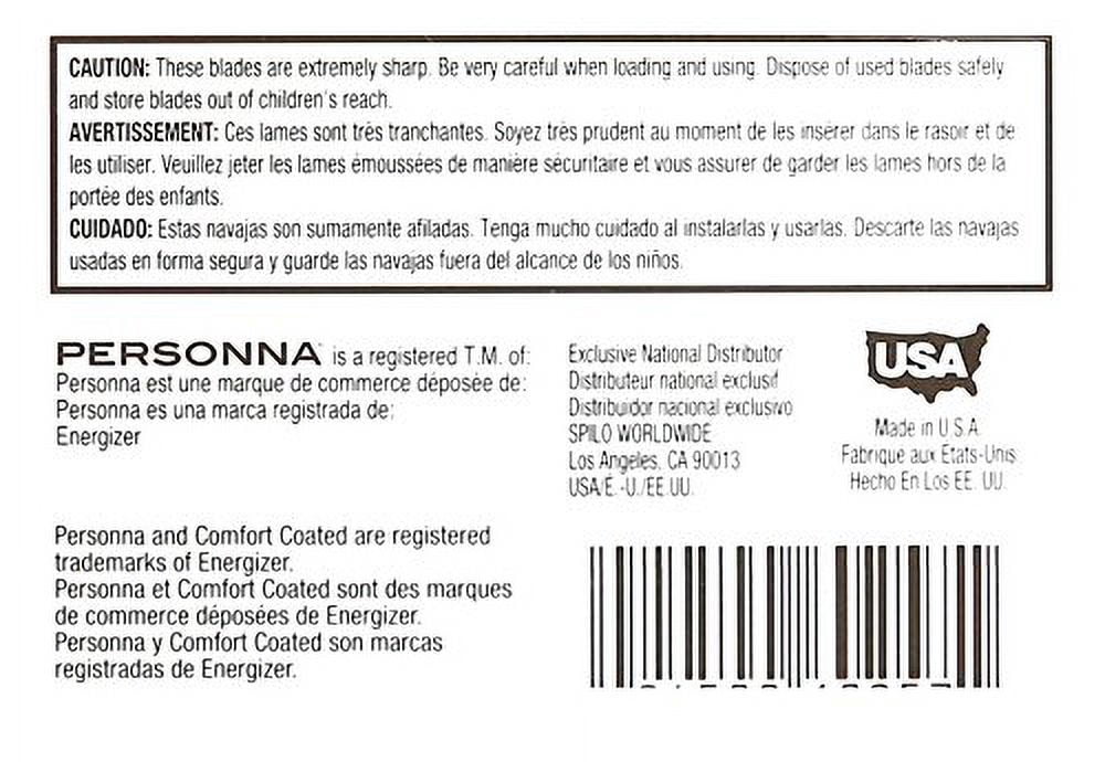 Personna Double Edge Stainless Steel Blades 100 Pcs Comfort Coated Safety Barber Shaving Razor Made in USA (Pack of 2) by Personna