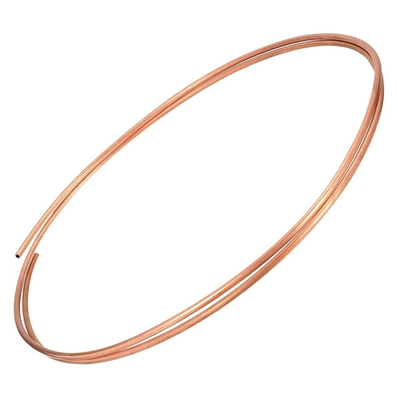 Uxcell 4.95mm ID 6.35mm OD 0.7mm Thick Copper Tube, 6.56Ft Seamless Round Pipe Tubing for Refrigeration and Industry