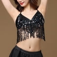 thumbnail image 3 of Top corto para danza del vientre para mujer, top con lentejuelas, top tipo halter, camiseta sin mangas con tiras y espalda descubierta, chaleco sin mangas para disfraz, 3 of 8
