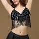 thumbnail image 3 of Top corto para danza del vientre para mujer, Top con lentejuelas y cuello Halter, camiseta sin mangas con tiras y espalda descubierta, camiseta sin mangas, chaleco, disfraz, 3 of 8