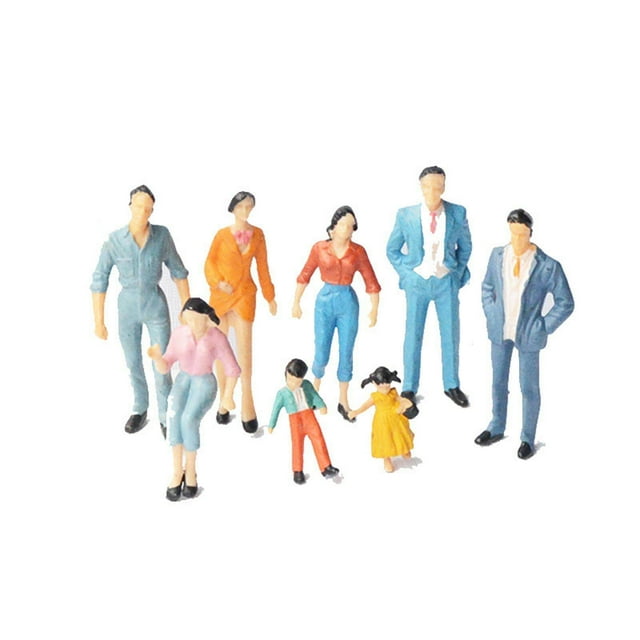 facefd Hand Painted Figures Assorted Poses Sand Table Tiny Scenery Decorative 100pcs 100th